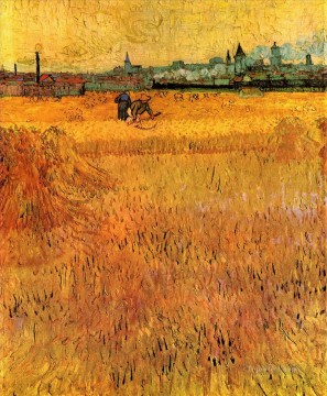 Vista de Arles desde los campos de trigo Vincent van Gogh Pinturas al óleo